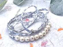 Load image into Gallery viewer, BREATHE Liberty Pearls - 10 Beautiful Pearls on a Feature Iconic Liberty Braid worn THREE ways, Bracelet, Necklace or Anklet - Great for summer or gifting