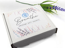 Load image into Gallery viewer, 10 Breathe Origami Gift Hearts – Hand-Made Paper Hearts with customisable cards included, great for gifting, personalise your Origami Heart and card