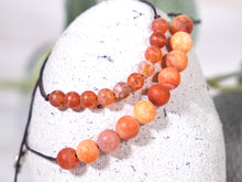 Load image into Gallery viewer, Fire Agate Semi Precious Stone Bracelet, Breathe Bracelet, Count your breaths and relax