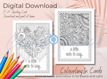 Load image into Gallery viewer, The Breathe 5"x7" Digital Colouring In Cards for Mindfulness, Anxiety and Stress Relief, Colour in your own cards, PDF download and print at home easily