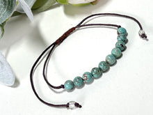 Load image into Gallery viewer, African Turquoise Semi Precious Stone, Breathe Bracelet, 10 Breaths Bracelet, Bracelet Gift for Her, Anxiety Busting Bracelet, Meditation Bracelet