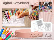 Load image into Gallery viewer, The Breathe 5"x7" Digital Colouring In Cards for Mindfulness, Anxiety and Stress Relief, Colour in your own cards, PDF download and print at home easily