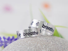 Load image into Gallery viewer, Aluminium Hand-stamped Rings, Breathe Rings