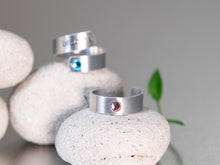 Load image into Gallery viewer, NEW!!!! Birthstone, Coloured Zirconia, Aluminium Rings by BREATHE