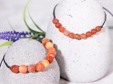 Load image into Gallery viewer, Fire Agate Semi Precious Stone Bracelet, Breathe Bracelet, Count your breaths and relax