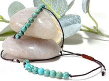 Load image into Gallery viewer, African Turquoise Semi Precious Stone, Breathe Bracelet, 10 Breaths Bracelet, Bracelet Gift for Her, Anxiety Busting Bracelet, Meditation Bracelet