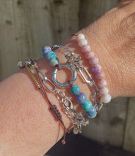 Load image into Gallery viewer, Breathe 10 Breaths Bracelet for Mindfulness, Anxiety and Stress Relief, plain or with Central silver tone circle.