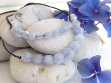 Load image into Gallery viewer, Baby Blue, Star Cut, Aquamarine Breathe 10 Breaths Bracelet for anxiety calming relaxing stress meditation perfect care gift for her just breathe