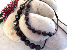 Load image into Gallery viewer, Garnet Semi Precious Stone Rich and Warm Breathe Bracelet for anxiety, calming, meditation and breathing practice ruby festive jewellery