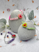 Load image into Gallery viewer, Semi Precious Stone & Glass Heart 10 Breaths Bracelet
