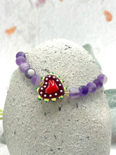 Load image into Gallery viewer, Semi Precious Stone & Glass Heart 10 Breaths Bracelet