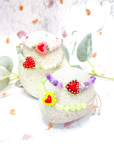 Load image into Gallery viewer, Semi Precious Stone & Glass Heart 10 Breaths Bracelet