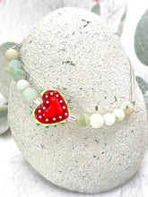 Load image into Gallery viewer, Semi Precious Stone & Glass Heart 10 Breaths Bracelet