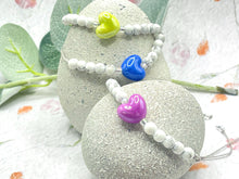 Load image into Gallery viewer, The PERFECT Teen GCSE 10 Breaths Bracelet, White Howlite with a beautiful central, ceramic heart
