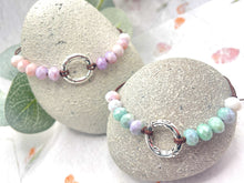 Load image into Gallery viewer, Breathe 10 Breaths Bracelet for Mindfulness, Anxiety and Stress Relief, plain or with Central silver tone circle.