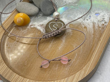 Load image into Gallery viewer, CUSTOMISE YOUR Hand Engraved Beach Pebble Necklace – Ethically Sourced Coastal Jewellery with Natural Beach Stones and Pearl for a Boho Summer Look (Copy)