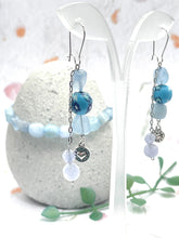 Load image into Gallery viewer, One-of-a-kind, Designer, Aquamarine Earrings to match Breathe Aquamarine Stone Bracelet