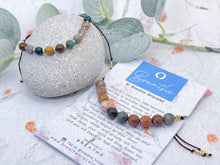 Load image into Gallery viewer, Ocean Jasper Bracelet Anxiety & Stress Gift Mindfulness Breathing Bracelet Calming Crystal Jewellery 10 Breaths Bracelet