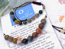 Load image into Gallery viewer, Ocean Jasper Bracelet Anxiety & Stress Gift Mindfulness Breathing Bracelet Calming Crystal Jewellery 10 Breaths Bracelet