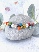 Load image into Gallery viewer, Autumnal Fall Colour, Ceramic Glazed Bead and Pearl Bracelet, Magical, Whimsical and beautifully simple