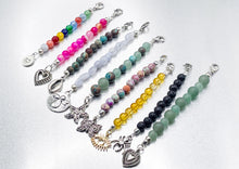 Load image into Gallery viewer, Breathe 10 Breaths Handbag Charm Dangle , key chains, breathe reminder little gift for good mindful health, meditation and relaxation. They are pretty too!!!