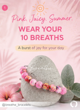 Load image into Gallery viewer, Bright Pinks Floral Polymer Bracelet, Happy Bracelet, 10 Breaths Anxiety Calming Bracelet