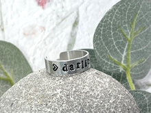 Load image into Gallery viewer, BREATHE Hand Stamped 'DARLING' Aluminium Ring