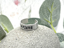 Load image into Gallery viewer, BREATHE Hand Stamped 'DARLING' Aluminium Ring