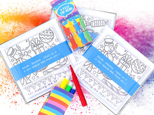 Load image into Gallery viewer, Thank You Colouring Cards for Kids - Christmas Gratitude Cards - Educational Stocking Stuffer or Filler with Optional Colour felt Markers