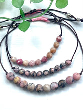 Load image into Gallery viewer, Rhodonite Semi Precious Stone Bracelets in THREE variants