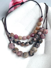 Load image into Gallery viewer, Rhodonite Semi Precious Stone Bracelets in THREE variants