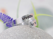 Load image into Gallery viewer, Aluminium Hand-stamped Rings, Breathe Rings