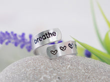 Load image into Gallery viewer, Aluminium Hand-stamped Rings, Breathe Rings