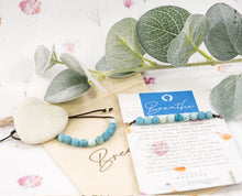 Load image into Gallery viewer, Larimar Stone Bracelet for, anxiety, calming, stress, 10 breaths bracelet for counting your breaths to calm