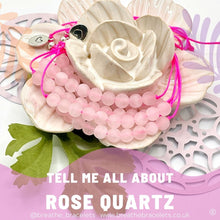 Load image into Gallery viewer, Rose Quartz Stone, Love and Calming Bracelet for stress and anxiety, 10 Breaths Bracelet, Frosted effect, matte