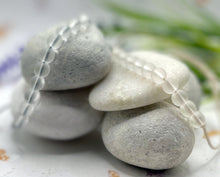 Load image into Gallery viewer, CLEAR QUARTZ, Frosted Semi Precious stone Bracelet - 10 Breaths Bracelet for counting breaths