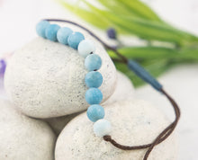 Load image into Gallery viewer, Larimar Stone Bracelet for, anxiety, calming, stress, 10 breaths bracelet for counting your breaths to calm