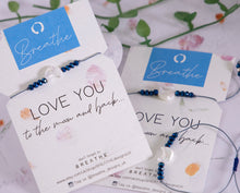 Load image into Gallery viewer, . LOVE YOU to the moon and back, Moon Bracelet for affirmation, declaring love, making a loved one feel special, a wonderful unique gift