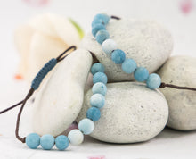 Load image into Gallery viewer, Larimar Stone Bracelet for, anxiety, calming, stress, 10 breaths bracelet for counting your breaths to calm