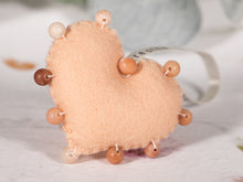 Load image into Gallery viewer, BREATHE PALM BUDDY © - Anxiety, Restful Sleep and breath counting during meditation, Felted Heart with Semi precious stones