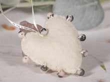 Load image into Gallery viewer, BREATHE PALM BUDDY © - Anxiety, Restful Sleep and breath counting during meditation, Felted Heart with Semi precious stones