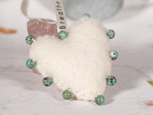Load image into Gallery viewer, BREATHE PALM BUDDY © - Anxiety, Restful Sleep and breath counting during meditation, Felted Heart with Semi precious stones
