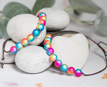 Load image into Gallery viewer, Anxiety Bracelet, 10 Breaths Bracelet, Breathe Bracelet, Illusion or Magic bead bracelet in Unicorn Pastel Rainbow