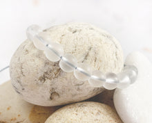 Load image into Gallery viewer, CLEAR QUARTZ, Frosted Semi Precious stone Bracelet - 10 Breaths Bracelet for counting breaths