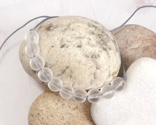 Load image into Gallery viewer, CLEAR QUARTZ, Frosted Semi Precious stone Bracelet - 10 Breaths Bracelet for counting breaths