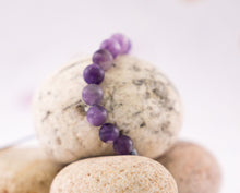 Load image into Gallery viewer, Amethyst Bracelet, One of the best semi precious stones to have, stone bracelet for counting your 10 breaths, for meditation and calm