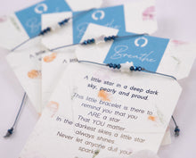Load image into Gallery viewer, . Little Star shining bright, You Are a Star, Keep on Shining, don't let anyone dull your sparkle, Loss, Grief, Mental Health, Love Bracelet