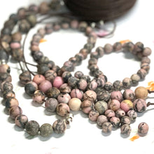 Load image into Gallery viewer, Rhodonite Semi Precious Stone Bracelets in THREE variants