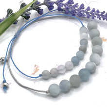 Load image into Gallery viewer, Matte Aquamarine Stone Bracelet for Calming and Anxiety, 10 Breaths Bracelet, Breathe Bracelet Gift
