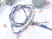 Load image into Gallery viewer, BREATHE Liberty Pearls - 10 Beautiful Pearls on a Feature Iconic Liberty Braid worn THREE ways, Bracelet, Necklace or Anklet - Great for summer or gifting
